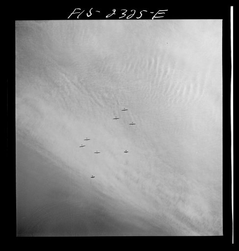 Parris Island, South Carolina. U.S. Marine Corps glider detachment training camp. Marine glider planes in flight