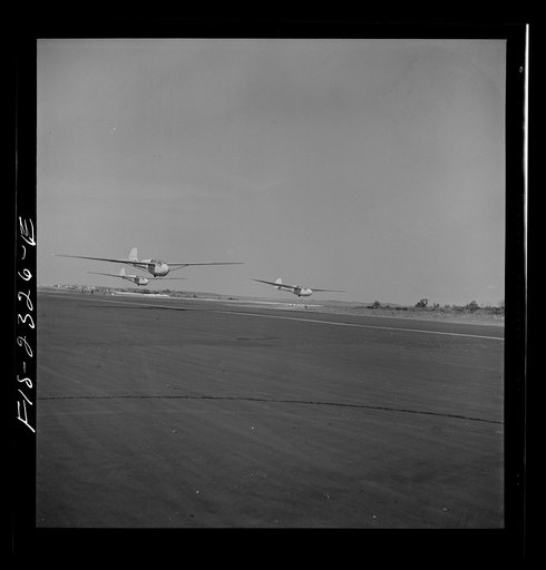 Untitled photo, possibly related to: Parris Island, South Carolina. U.S. Marine Corps glider detachment training camp. Glider planes in flight