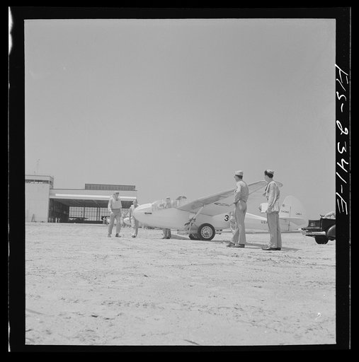 Parris Island, South Carolina. U.S. Marine Corps glider detachment training camp. The glider plane hangars