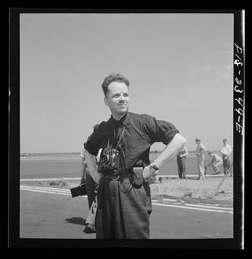 Pat Terry, photographer at the US Marine glider detachment training camp, Parris Island, South Carolina, May 1942