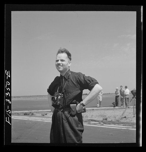 Pat Terry, photographer at the US Marine glider detachment training camp, Parris Island, South Carolina, May 1942