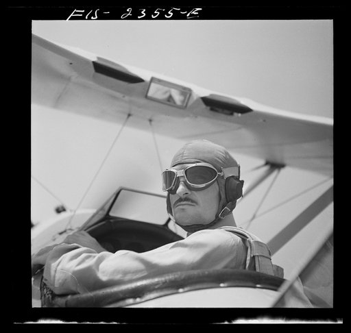 Parris Island, South Carolina. U.S. Marine Corps glider detachment training camp. Trainee ready for flight