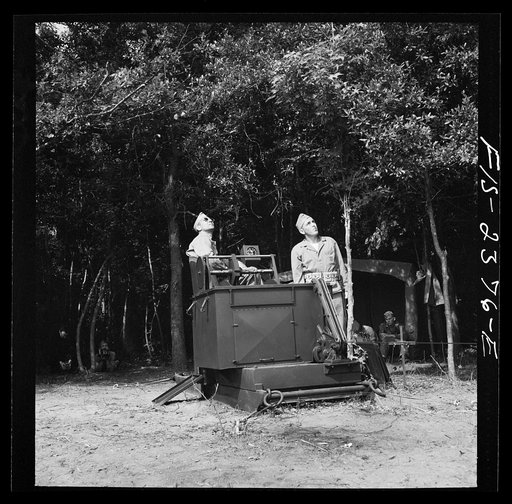 Untitled photo, possibly related to: Parris Island, South Carolina. Scenes and activities at the U.S. Marine Corps glider detachment training camp. A barrage balloon winch