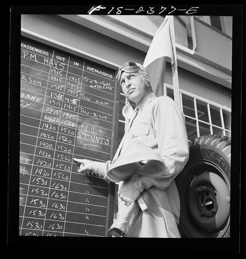 Parris Island, South Carolina. The operation board at the U.S. Marine Corps glider detachment training camp