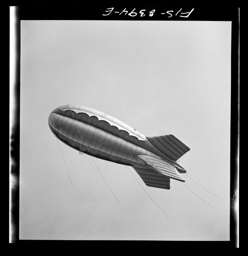 Untitled photo, possibly related to: Parris Island, South Carolina. A barrage balloon