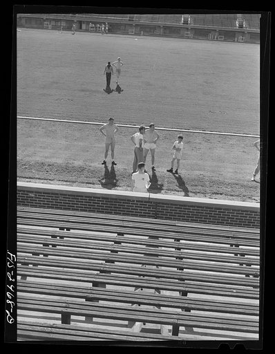 At the atheletic field. Iowa State College. Ames, Iowa