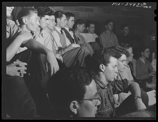 Untitled photo, possibly related to: A freshman class in animal husbandry at Iowa State College. Ames, Iowa