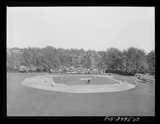 Baseball game with Nebraska at Iowa State College. Ames, Iowa
