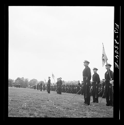 Annapolis, Maryland. Corps of midshipmen, U.S. Naval Academy, in formation