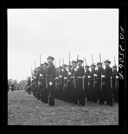 Annapolis, Maryland. Corps of midshipmen, U.S. Naval Academy, in formation