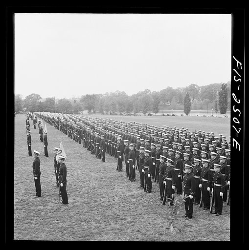 Annapolis, Maryland. Corps of midshipmen, U.S. Naval Academy, in formation