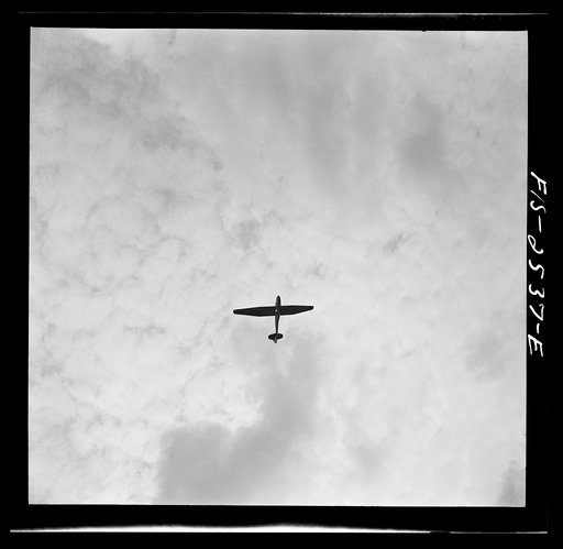 Untitled photo, possibly related to: Parris Island, South Carolina. U.S. Marine Corps glider detachment training camp. Glider plane in flight