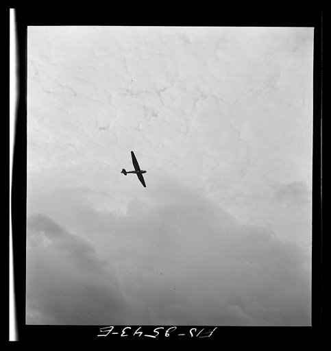 Untitled photo, possibly related to: Parris Island, South Carolina. U.S. Marine Corps glider detachment training camp. Glider plane in flight