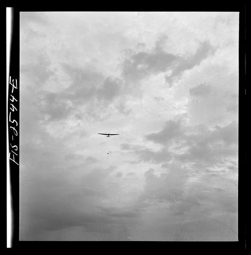 Untitled photo, possibly related to: Parris Island, South Carolina. U.S. Marine Corps glider detachment training camp. Glider plane in flight