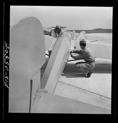 Parris Island, South Carolina. Students ready for flight in glider planes