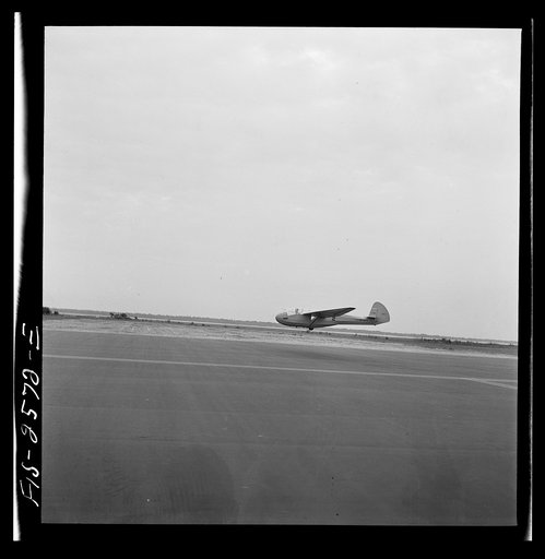 Untitled photo, possibly related to: Parris Island, South Carolina. U.S. Marine Corps glider detachment training camp. Glider plane in flight