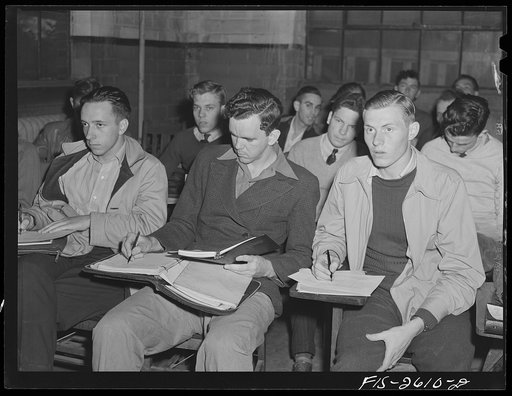 Untitled photo, possibly related to: A class in agricultural engineering at Iowa State College. Ames, Iowa