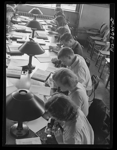 Untitled photo, possibly related to: A freshman zoology class at Iowa State College. Ames, Iowa