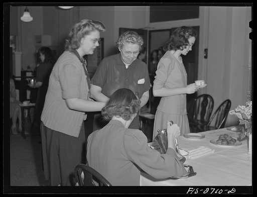 Untitled photo, possibly related to: Class on meal planning in the home economics building at Iowa State College. Ames, Iowa