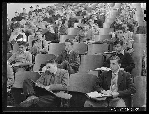 Untitled photo, possibly related to: A lecture in the dairy industry building at Iowa State College. Ames, Iowa