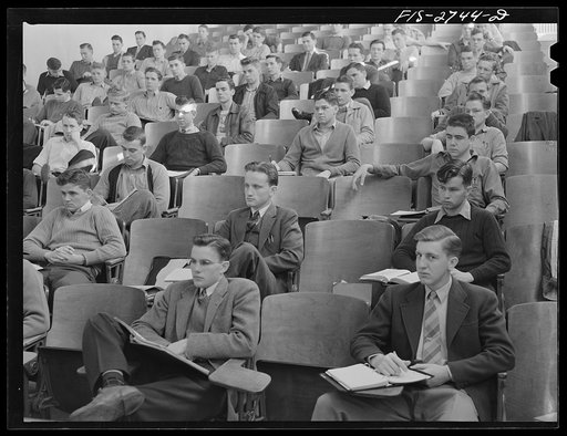 Untitled photo, possibly related to: A lecture in the dairy industry building at Iowa State College. Ames, Iowa