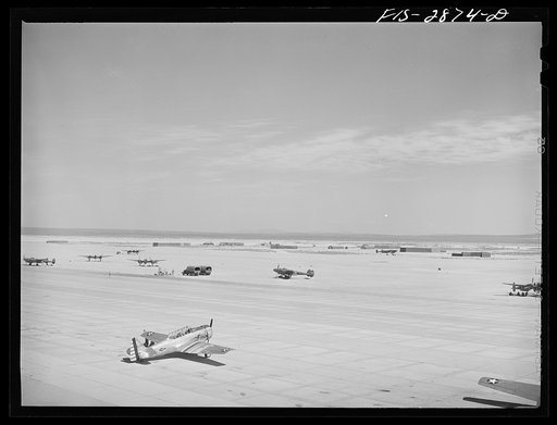 Part of the airport at Lake Muroc, California