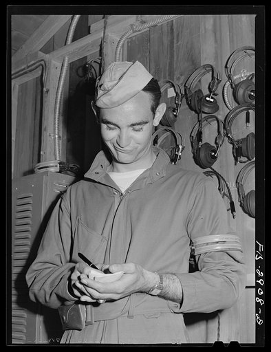 One of the "Flying Sergeants." Lake Muroc, California