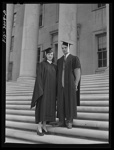 Bob Aden and his wife, Marion, on graduation day. University of Nebraska, Lincoln