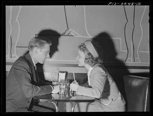 Jim Tillma and Antonette Skoda in the grill of the student union. University of Nebraska, Lincoln