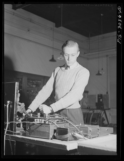 Jim Tillma in the electrical engineering laboratory. University of Nebraska, Lincoln