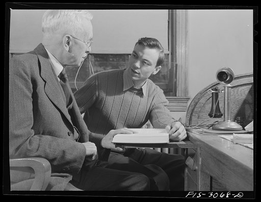 Bob Aden with one of his teachers, Dr. Le Rossignol, an economist. University of Nebraska, Lincoln
