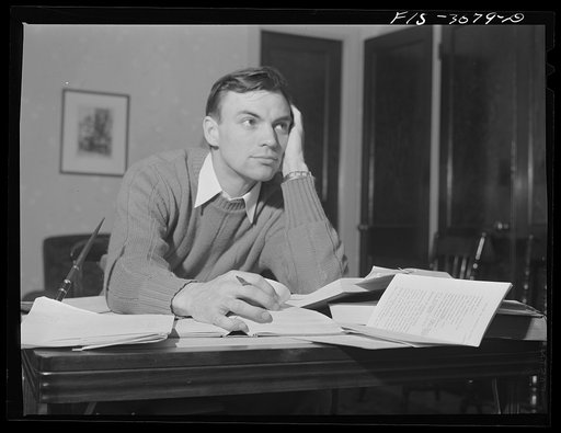 Bob Aden studying. University of Nebraska, Lincoln