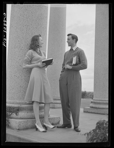Bob Aden and Marion on the campus. University of Nebraska, Lincoln
