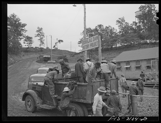 Douglas Dam, Tennessee. Tennessee Valley Authority (TVA). Workmen