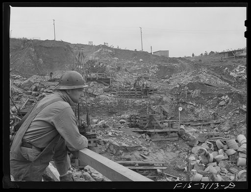 Douglas Dam, Tennessee. Tennessee Valley Authority (TVA). Construction