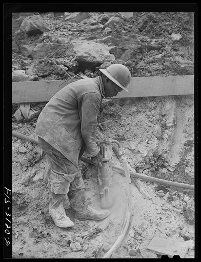 Douglas Dam, Tennessee. Tennessee Valley Authority (TVA). Jackhammer operator