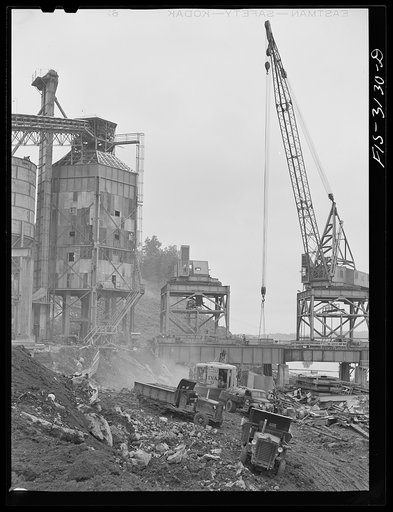 Douglas Dam, Tennessee. Tennessee Valley Authority (TVA). Construction
