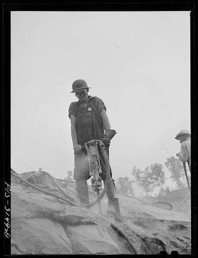 Douglas Dam, Tennessee. Tennessee Valley Authority (TVA). Jackhammer operator