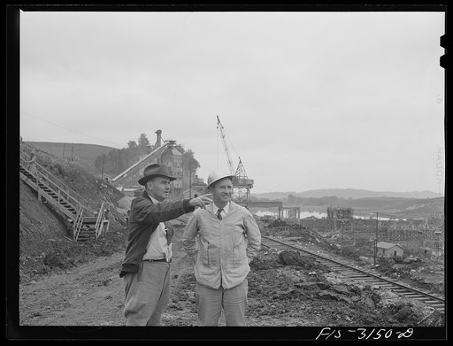 Untitled photo, possibly related to: Douglas Dam, Tennessee. Tennessee Valley Authority (TVA). Project manager and construction superintendent