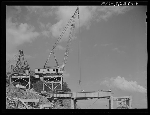 Douglas Dam, Tennessee. Tennessee Valley Authority (TVA). Construction