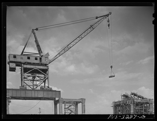 Douglas Dam, Tennessee. Tennessee Valley Authority (TVA). Construction