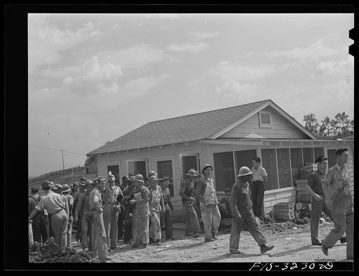 Douglas Dam, Tennessee. Tennessee Valley Authority (TVA). Workers at change of shift