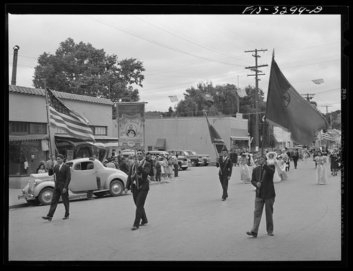 Part of the parade of the Festival of the Holy Ghost of the Portuguese-Americans at Novato, California