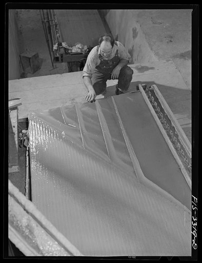 Kern County, California. Mill of the Tungsten Chief Mine. Tungsten ore is concentrated on a vibratory table