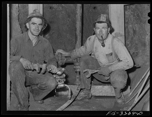 Kern County, California. Tungsten Chief Mine. Miners