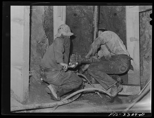 Kern County, California. Tungsten Chief Mine. Drilling for tungsten ore