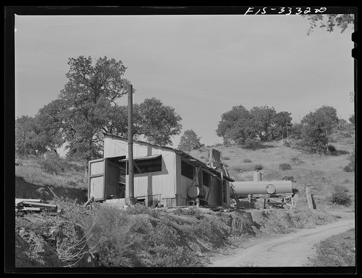 Kern County, California. Tungsten Chief Mine. Compressor house