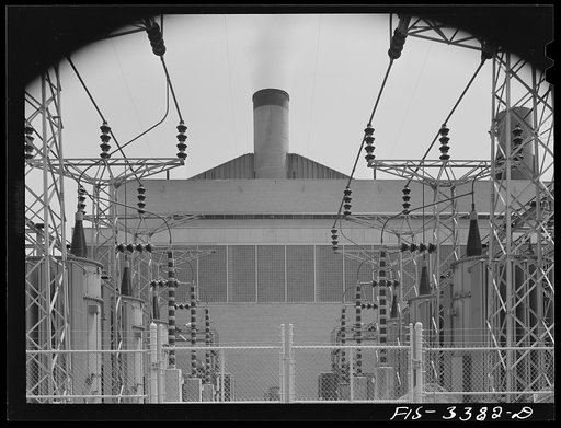 Untitled photo, possibly related to: Watts Bar Dam, Tennessee. Tennessee Valley Authority (TVA). Steam plant