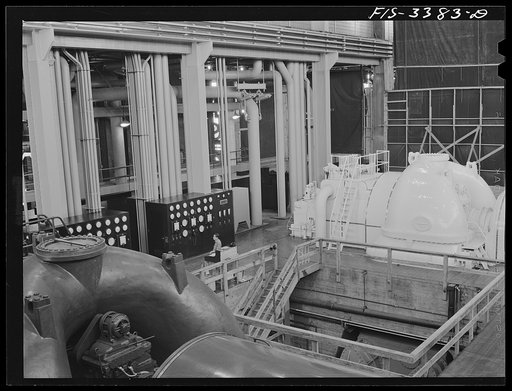 Watts Bar Dam, Tennessee. Tennessee Valley Authority (TVA). Steam generating plant