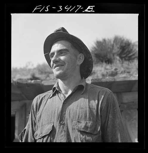 Untitled photo, possibly related to: Kern County, California. Tungsten Chief Mine. Miner